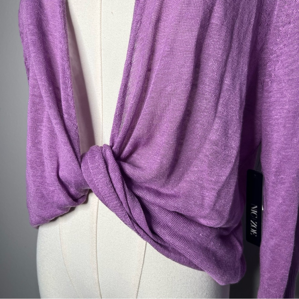 NEW Nic + Zoe Purple All Year 4 Way Lightweight Linen Blend Cardigan Topper - Picture 7 of 13